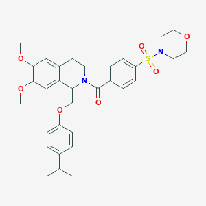 (1-((4-isopropylphenoxy)methyl)-6,7-dimethoxy-3,4-dihydroisoquinolin-2(1H)-yl)(4-(morpholinosulfonyl)phenyl)methanone