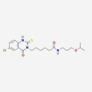 6-(6-bromo-4-oxo-2-sulfanylidene-1H-quinazolin-3-yl)-N-(3-propan-2-yloxypropyl)hexanamide