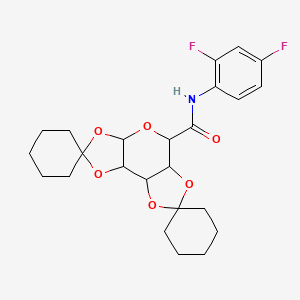 N-(2,4-difluorophenyl)tetrahydro-3a'H-dispiro[cyclohexane-1,2'-bis[1,3]dioxolo[4,5-b:4',5'-d]pyran-7',1''-cyclohexane]-5'-carboxamide (non-preferred name)