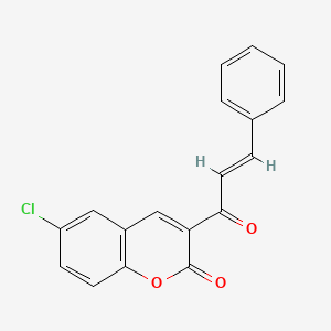 molecular formula C18H11ClO3 B11215788 6-chloro-3-[(2E)-3-phenylprop-2-enoyl]-2H-chromen-2-one CAS No. 159760-51-7