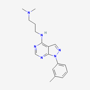 molecular formula C17H22N6 B11215813 N,N-dimethyl-N'-[1-(3-methylphenyl)-1H-pyrazolo[3,4-d]pyrimidin-4-yl]propane-1,3-diamine 