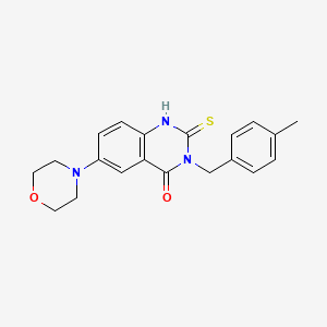 molecular formula C20H21N3O2S B11215820 3-[(4-methylphenyl)methyl]-6-morpholin-4-yl-2-sulfanylidene-1H-quinazolin-4-one 