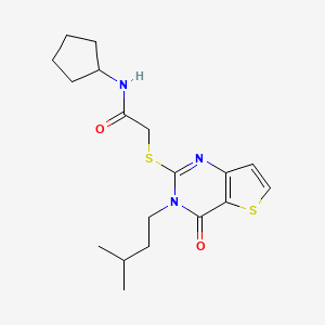 N-cyclopentyl-2-{[3-(3-methylbutyl)-4-oxo-3,4-dihydrothieno[3,2-d]pyrimidin-2-yl]sulfanyl}acetamide