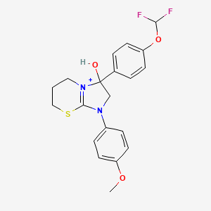 3-[4-(difluoromethoxy)phenyl]-3-hydroxy-1-(4-methoxyphenyl)-2,3,6,7-tetrahydro-5H-imidazo[2,1-b][1,3]thiazin-1-ium