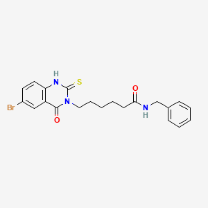 molecular formula C21H22BrN3O2S B11215836 N-benzyl-6-(6-bromo-4-oxo-2-sulfanylidene-1H-quinazolin-3-yl)hexanamide 