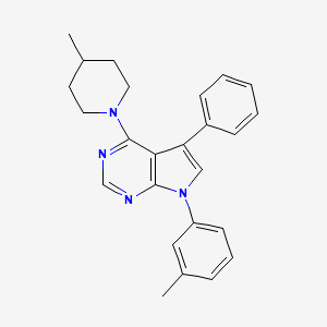 7-(3-methylphenyl)-4-(4-methylpiperidin-1-yl)-5-phenyl-7H-pyrrolo[2,3-d]pyrimidine