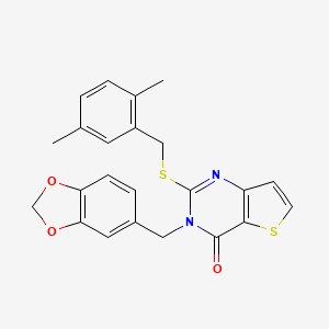 3-(1,3-benzodioxol-5-ylmethyl)-2-[(2,5-dimethylbenzyl)sulfanyl]thieno[3,2-d]pyrimidin-4(3H)-one