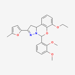 molecular formula C25H26N2O5 B11215867 5-(2,3-Dimethoxyphenyl)-7-ethoxy-2-(5-methylfuran-2-yl)-1,10b-dihydropyrazolo[1,5-c][1,3]benzoxazine 