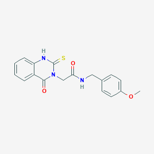 N-[(4-methoxyphenyl)methyl]-2-(4-oxo-2-sulfanylidene-1H-quinazolin-3-yl)acetamide