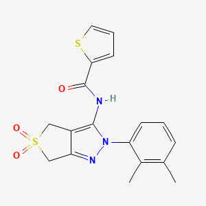 molecular formula C18H17N3O3S2 B11215880 N-(2-(2,3-dimethylphenyl)-5,5-dioxido-4,6-dihydro-2H-thieno[3,4-c]pyrazol-3-yl)thiophene-2-carboxamide 