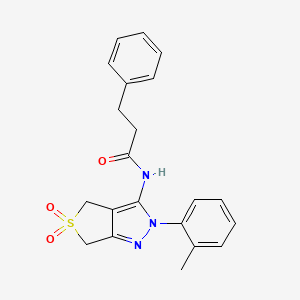 N-(5,5-dioxido-2-(o-tolyl)-4,6-dihydro-2H-thieno[3,4-c]pyrazol-3-yl)-3-phenylpropanamide