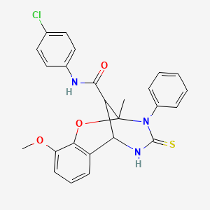 N-(4-chlorophenyl)-10-methoxy-2-methyl-3-phenyl-4-thioxo-3,4,5,6-tetrahydro-2H-2,6-methano-1,3,5-benzoxadiazocine-11-carboxamide