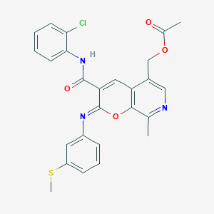 molecular formula C26H22ClN3O4S B11215925 [(2Z)-3-[(2-chlorophenyl)carbamoyl]-8-methyl-2-{[3-(methylsulfanyl)phenyl]imino}-2H-pyrano[2,3-c]pyridin-5-yl]methyl acetate 