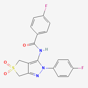 4-fluoro-N-(2-(4-fluorophenyl)-5,5-dioxido-4,6-dihydro-2H-thieno[3,4-c]pyrazol-3-yl)benzamide