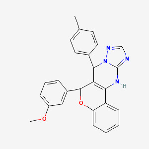 6-(3-methoxyphenyl)-7-(4-methylphenyl)-7,12-dihydro-6H-chromeno[4,3-d][1,2,4]triazolo[1,5-a]pyrimidine