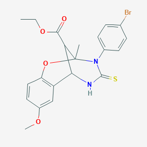 ethyl 3-(4-bromophenyl)-8-methoxy-2-methyl-4-thioxo-3,4,5,6-tetrahydro-2H-2,6-methano-1,3,5-benzoxadiazocine-11-carboxylate