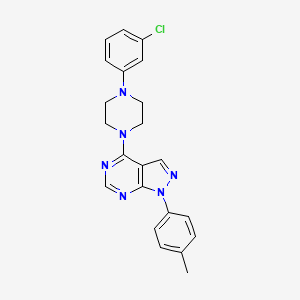 molecular formula C22H21ClN6 B11215964 4-[4-(3-chlorophenyl)piperazin-1-yl]-1-(4-methylphenyl)-1H-pyrazolo[3,4-d]pyrimidine 