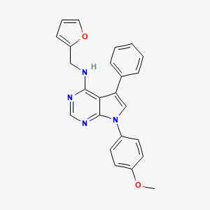 molecular formula C24H20N4O2 B11215967 N-(furan-2-ylmethyl)-7-(4-methoxyphenyl)-5-phenyl-7H-pyrrolo[2,3-d]pyrimidin-4-amine 