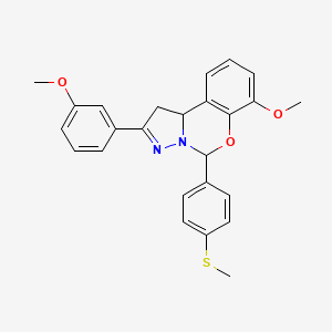 molecular formula C25H24N2O3S B11216016 7-Methoxy-2-(3-methoxyphenyl)-5-[4-(methylsulfanyl)phenyl]-1,10b-dihydropyrazolo[1,5-c][1,3]benzoxazine 