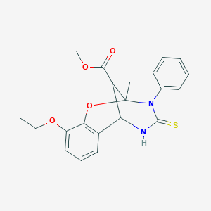 ethyl 10-ethoxy-2-methyl-3-phenyl-4-thioxo-3,4,5,6-tetrahydro-2H-2,6-methano-1,3,5-benzoxadiazocine-11-carboxylate