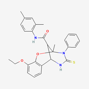 N-(2,4-dimethylphenyl)-10-ethoxy-2-methyl-3-phenyl-4-thioxo-3,4,5,6-tetrahydro-2H-2,6-methano-1,3,5-benzoxadiazocine-11-carboxamide