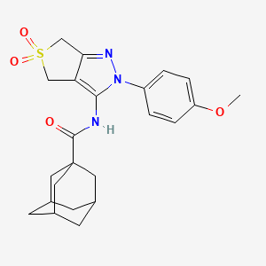 molecular formula C23H27N3O4S B11216027 N-[2-(4-Methoxyphenyl)-5,5-dioxido-2,6-dihydro-4H-thieno[3,4-C]pyrazol-3-YL]-1-adamantanecarboxamide 