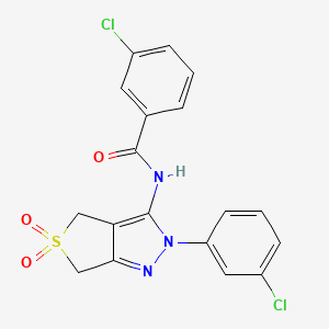 3-chloro-N-(2-(3-chlorophenyl)-5,5-dioxido-4,6-dihydro-2H-thieno[3,4-c]pyrazol-3-yl)benzamide