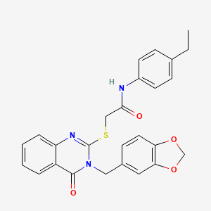 2-{[3-(1,3-benzodioxol-5-ylmethyl)-4-oxo-3,4-dihydroquinazolin-2-yl]sulfanyl}-N-(4-ethylphenyl)acetamide