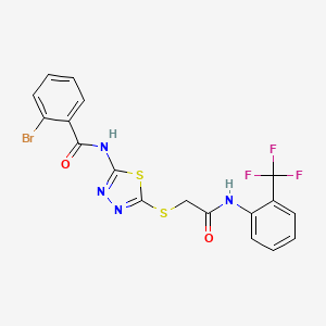 2-bromo-N-(5-((2-oxo-2-((2-(trifluoromethyl)phenyl)amino)ethyl)thio)-1,3,4-thiadiazol-2-yl)benzamide