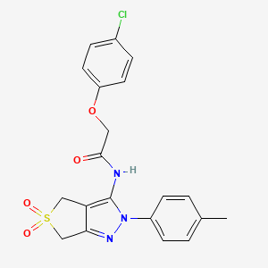 2-(4-chlorophenoxy)-N-(5,5-dioxido-2-(p-tolyl)-4,6-dihydro-2H-thieno[3,4-c]pyrazol-3-yl)acetamide