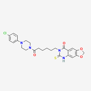 7-[6-[4-(4-chlorophenyl)piperazin-1-yl]-6-oxohexyl]-6-sulfanylidene-5H-[1,3]dioxolo[4,5-g]quinazolin-8-one