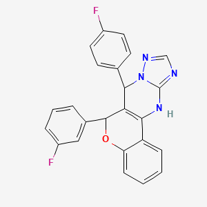 6-(3-fluorophenyl)-7-(4-fluorophenyl)-7,12-dihydro-6H-chromeno[4,3-d][1,2,4]triazolo[1,5-a]pyrimidine