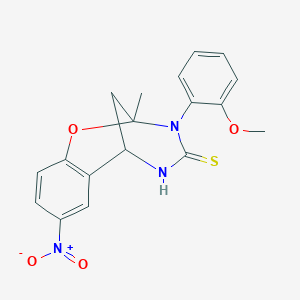 3-(2-methoxyphenyl)-2-methyl-8-nitro-2,3,5,6-tetrahydro-4H-2,6-methano-1,3,5-benzoxadiazocine-4-thione