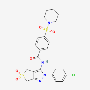 N-(2-(4-chlorophenyl)-5,5-dioxido-4,6-dihydro-2H-thieno[3,4-c]pyrazol-3-yl)-4-(piperidin-1-ylsulfonyl)benzamide