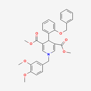 molecular formula C31H31NO7 B11216108 Dimethyl 4-[2-(benzyloxy)phenyl]-1-(3,4-dimethoxybenzyl)-1,4-dihydropyridine-3,5-dicarboxylate 