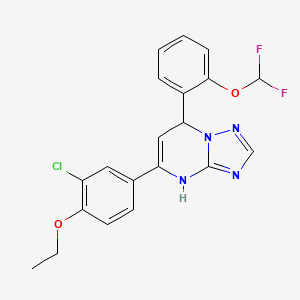 molecular formula C20H17ClF2N4O2 B11216110 5-(3-Chloro-4-ethoxyphenyl)-7-[2-(difluoromethoxy)phenyl]-4,7-dihydro[1,2,4]triazolo[1,5-a]pyrimidine 