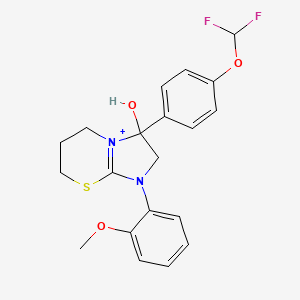 3-[4-(difluoromethoxy)phenyl]-3-hydroxy-1-(2-methoxyphenyl)-2,3,6,7-tetrahydro-5H-imidazo[2,1-b][1,3]thiazin-1-ium