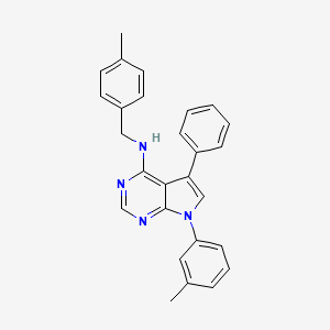 molecular formula C27H24N4 B11216163 N-(4-methylbenzyl)-7-(3-methylphenyl)-5-phenyl-7H-pyrrolo[2,3-d]pyrimidin-4-amine 