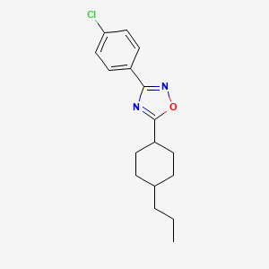 molecular formula C17H21ClN2O B11216181 3-(4-Chlorophenyl)-5-(4-propylcyclohexyl)-1,2,4-oxadiazole 