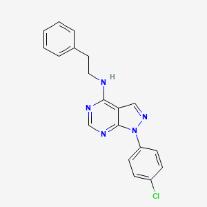 molecular formula C19H16ClN5 B11216189 1-(4-chlorophenyl)-N-(2-phenylethyl)-1H-pyrazolo[3,4-d]pyrimidin-4-amine 