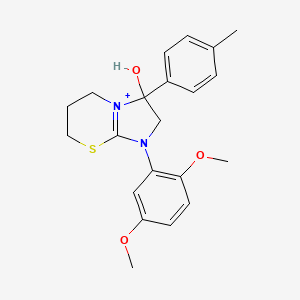 1-(2,5-dimethoxyphenyl)-3-hydroxy-3-(4-methylphenyl)-2,3,6,7-tetrahydro-5H-imidazo[2,1-b][1,3]thiazin-1-ium