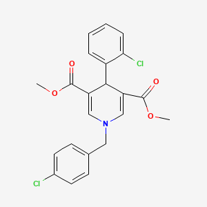 molecular formula C22H19Cl2NO4 B11216261 Dimethyl 1-(4-chlorobenzyl)-4-(2-chlorophenyl)-1,4-dihydropyridine-3,5-dicarboxylate 