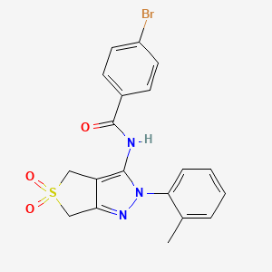 molecular formula C19H16BrN3O3S B11216268 4-bromo-N-(5,5-dioxido-2-(o-tolyl)-4,6-dihydro-2H-thieno[3,4-c]pyrazol-3-yl)benzamide 