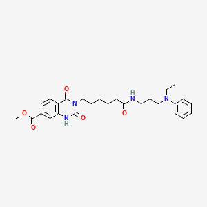 Methyl 3-(6-((3-(ethyl(phenyl)amino)propyl)amino)-6-oxohexyl)-2,4-dioxo-1,2,3,4-tetrahydroquinazoline-7-carboxylate