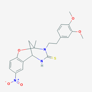 3-[2-(3,4-dimethoxyphenyl)ethyl]-2-methyl-8-nitro-2,3,5,6-tetrahydro-4H-2,6-methano-1,3,5-benzoxadiazocine-4-thione