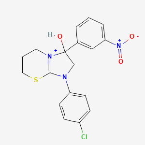 molecular formula C18H17ClN3O3S+ B11216303 1-(4-chlorophenyl)-3-hydroxy-3-(3-nitrophenyl)-2,3,6,7-tetrahydro-5H-imidazo[2,1-b][1,3]thiazin-1-ium 