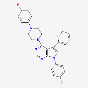 7-(4-fluorophenyl)-4-[4-(4-fluorophenyl)piperazin-1-yl]-5-phenyl-7H-pyrrolo[2,3-d]pyrimidine