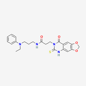 N-[3-(N-ethylanilino)propyl]-3-(8-oxo-6-sulfanylidene-5H-[1,3]dioxolo[4,5-g]quinazolin-7-yl)propanamide