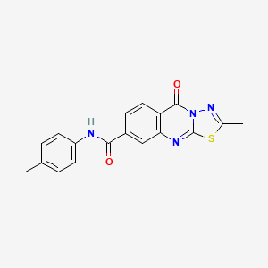 molecular formula C18H14N4O2S B11216347 2-methyl-N-(4-methylphenyl)-5-oxo-5H-[1,3,4]thiadiazolo[2,3-b]quinazoline-8-carboxamide 