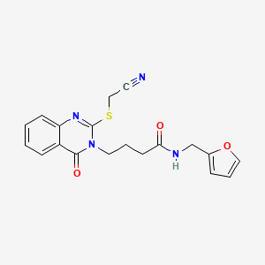 molecular formula C19H18N4O3S B11216355 4-[2-(cyanomethylsulfanyl)-4-oxoquinazolin-3-yl]-N-(furan-2-ylmethyl)butanamide CAS No. 451465-19-3